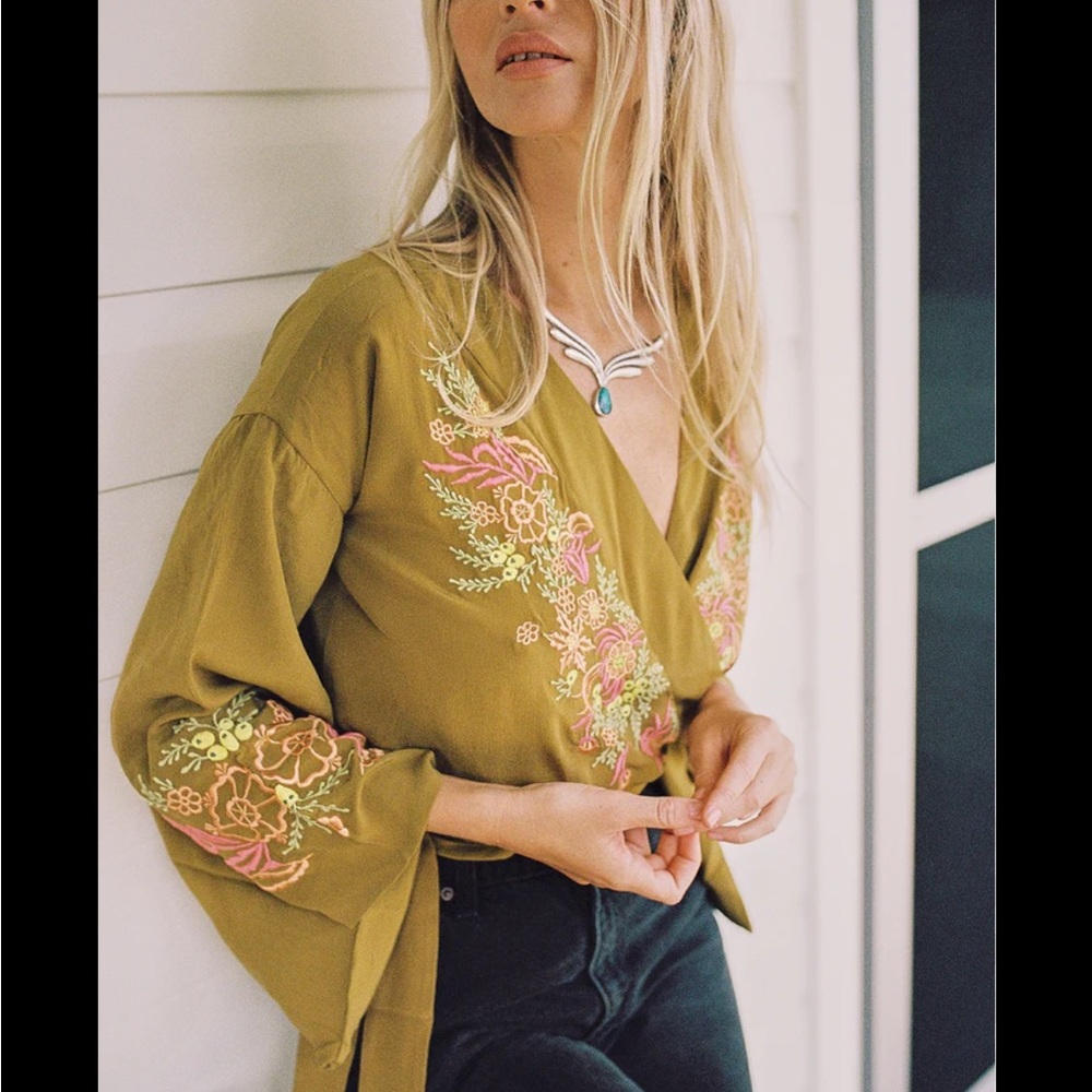 Chasing Unicorns Silk Wrap Blouse O/S